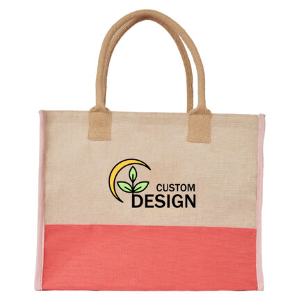 Reusable Juco Tote Bag – Durable Two-Tone Shopping Bag